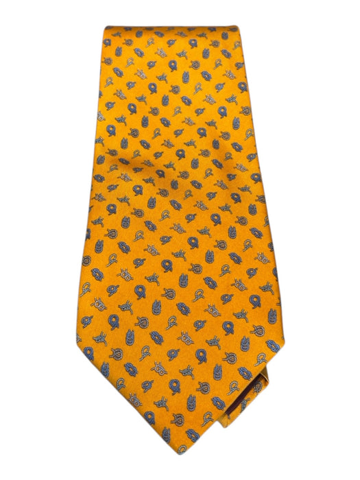 Ferragamo Orange & Blue Silk Knots Men's Ties Orange & Blue
