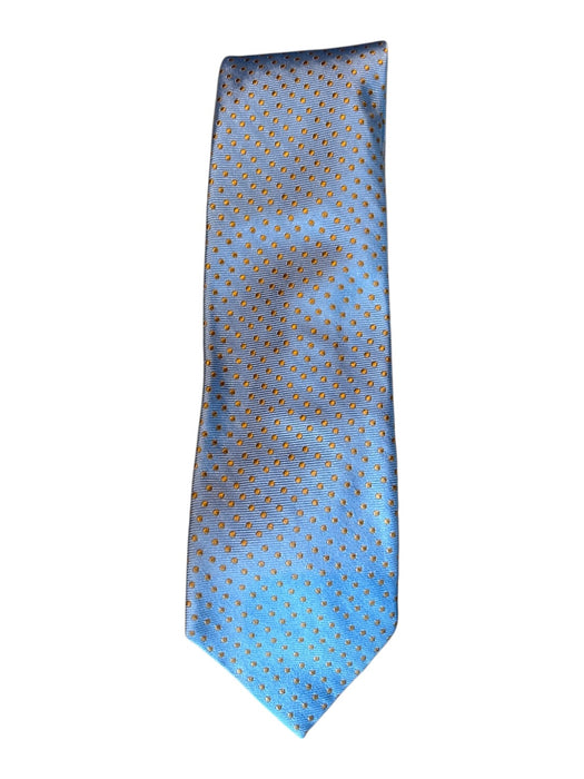 Miller Brothers Light Blue & Orange Print Silk Dots Men's Ties Light Blue & Orange Print