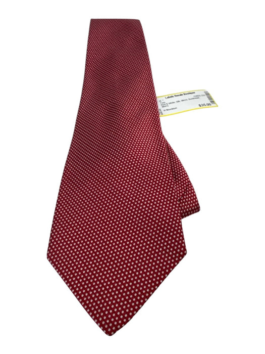 H Stockton Red & White Silk Micro Men's Ties Red & White