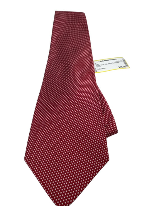 H Stockton Red & White Silk Micro Men's Ties Red & White