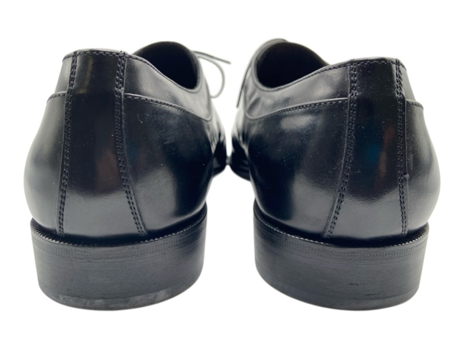 Ferragamo Shoe Size 10.5EE Black Leather Solid Split Toe Dress Men's Shoes Black / 10.5EE