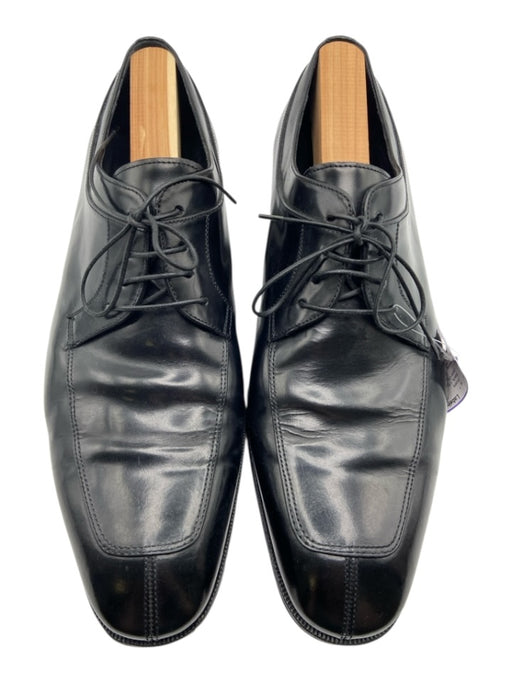 Ferragamo Shoe Size 10.5EE Black Leather Solid Split Toe Dress Men's Shoes Black / 10.5EE