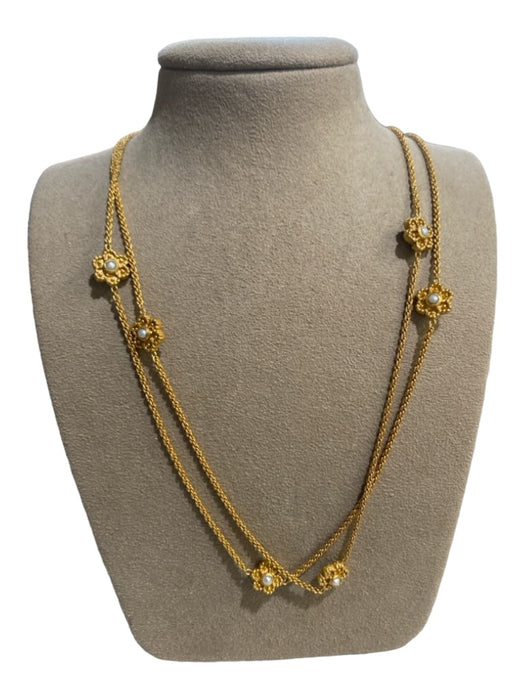 Julie Vos Gold Plated Nickel Pearls Long Necklace Gold Plated