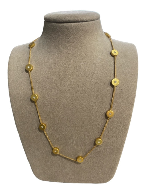 Julie Vos Gold Plated Nickel Rhinestone Short Station Necklace Gold Plated