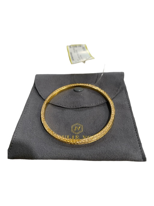 Julie Vos Gold Plated Nickel 3 sided Textured Bangle Bracelet Gold Plated