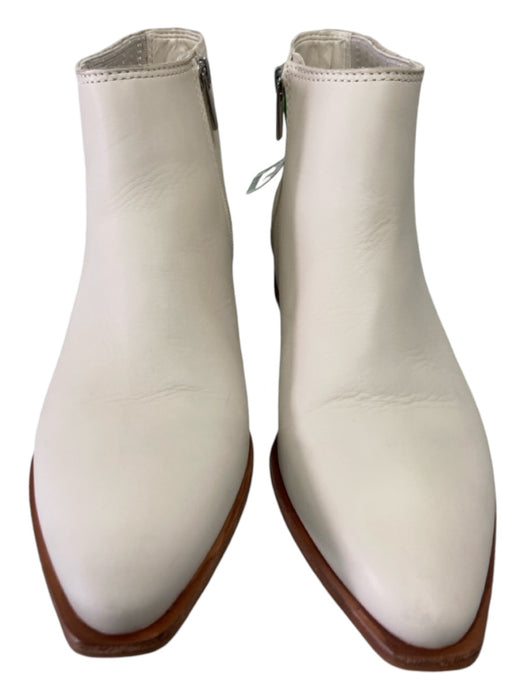 Vince Camuto Shoe Size 7.5 Cream & Beige Leather Upper Pointed Toe Booties Cream & Beige / 7.5