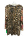 Johnny Was Size XL Tan, Black & Pink Viscose Blend Floral Cheetah Print Knit Top Tan, Black & Pink / XL