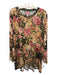 Johnny Was Size XL Tan, Black & Pink Viscose Blend Floral Cheetah Print Knit Top Tan, Black & Pink / XL