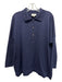 Tuckernuck Size xl/xxl Navy Blue Tencel & Linen Knit Polo Bear Long Sleeve Top Navy Blue / xl/xxl