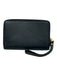Marc Jacobs Black Leather Zipper Card Holder Gold Tone Hardware Wristlet Wallets Black