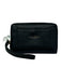 Marc Jacobs Black Leather Zipper Card Holder Gold Tone Hardware Wristlet Wallets Black