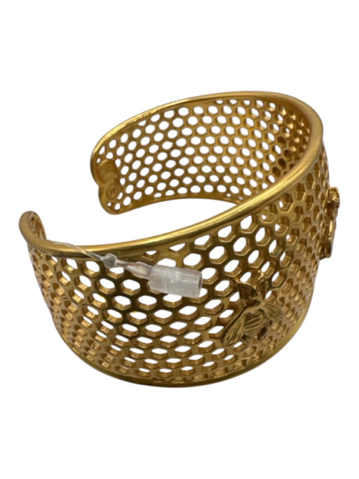 Julie Vos Gold Metal 24K gold plate Honeycomb Cuff Bracelet Gold