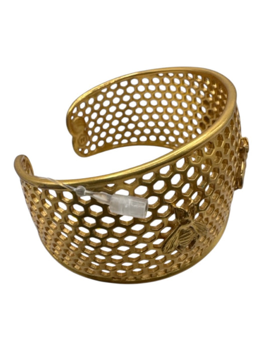 Julie Vos Gold Metal 24K gold plate Honeycomb Cuff Bracelet Gold