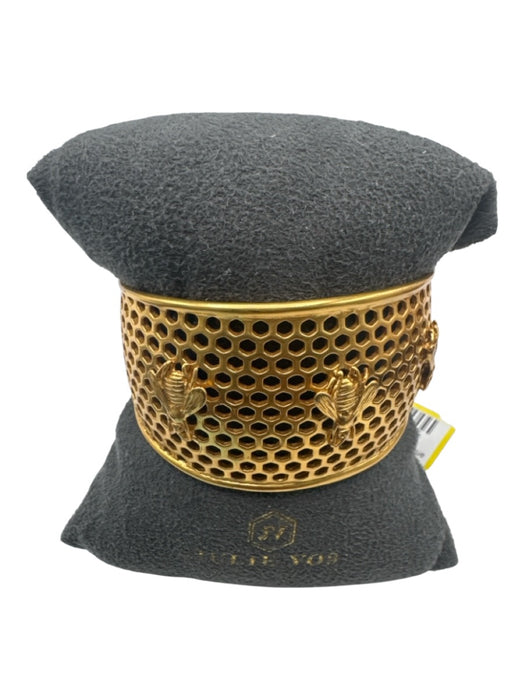 Julie Vos Gold Metal 24K gold plate Honeycomb Cuff Bracelet Gold
