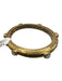 Julie Vos Gold & White Metal Hinge 24kt gold plated Hammered Bangle Bracelet Gold & White