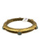 Julie Vos Gold & Clear Metal Hinge 24kt gold plated Hammered Bangle Bracelet Gold & Clear