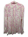 Tucker Size XL Cream & pink Silk Button Up Floral Print Top Cream & pink / XL