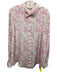 Tucker Size XL Cream & pink Silk Button Up Floral Print Top Cream & pink / XL