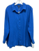 Eileen Fisher Petites Size PL Blue Cotton Gauze Long Sleeve Button Up Shirt Top Blue / PL