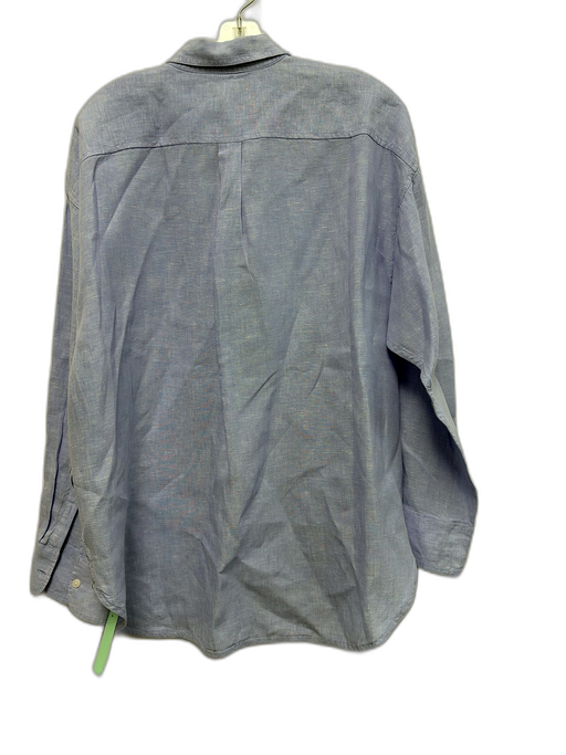 J. Crew Size 16 Blue Linen Long Sleeve Button Up Shirt Top Blue / 16