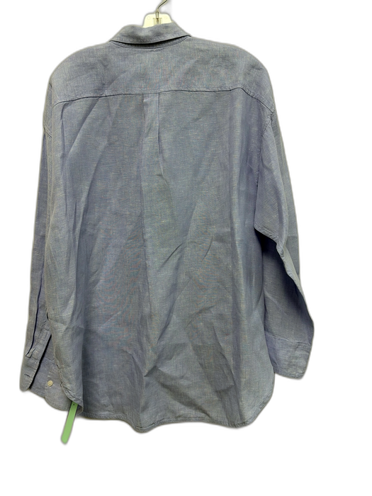 J. Crew Size 16 Blue Linen Long Sleeve Button Up Shirt Top Blue / 16