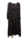 Johnny Was Jade Size L Black, Pink & Yellow Silk Floral 3/4 Balloon Sleeve Dress Black, Pink & Yellow / L