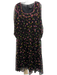 Johnny Was Jade Size L Black, Pink & Yellow Silk Floral 3/4 Balloon Sleeve Dress Black, Pink & Yellow / L