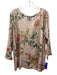 Johnny Was Size XL Light Pink, Green, & Multi Silk Long Sleeve Floral Print Top Light Pink, Green, & Multi / XL