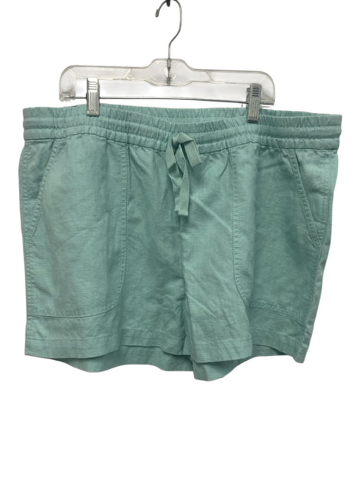 J Crew Size L Mint Green Linen & Lyocell Elastic Drawstring Waist Pockets Shorts Mint Green / L