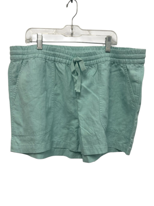 J Crew Size L Mint Green Linen & Lyocell Elastic Drawstring Waist Pockets Shorts Mint Green / L