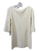 Moth Size S White Rayon Blend Wide Neck 3/4 Bell Sleeve Shift Above Knee Dress White / S