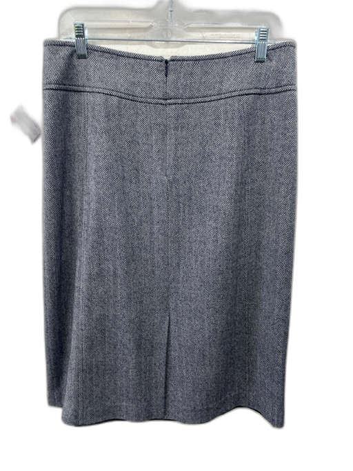 Tory Burch Size 12 Navy & white Wool silver tone hardware Herringbone Skirt Navy & white / 12