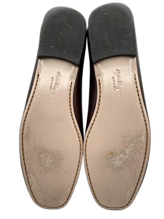 Salvatore Ferragamo Shoe Size 9 Brown Leather silver tone hardware Loafers Brown / 9