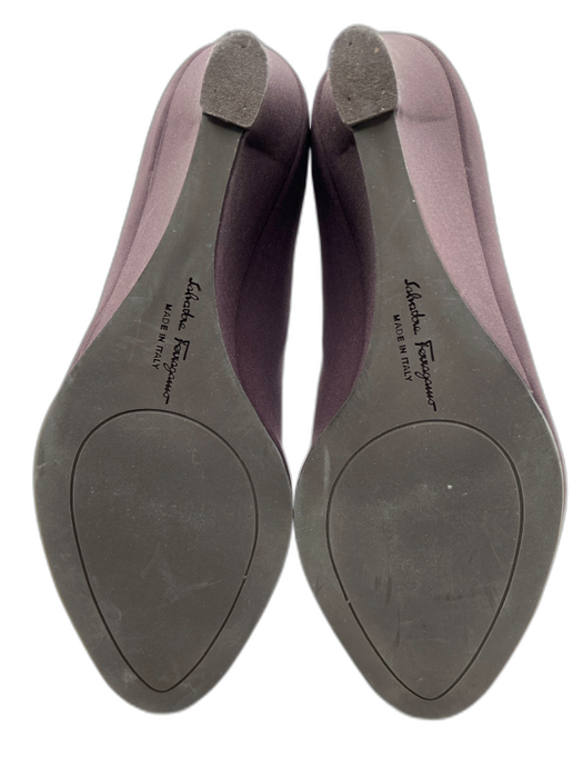 Salvatore Ferragamo Shoe Size 9 Brown fabric upper Neoprene Peep Toe Wedge Pumps Brown / 9