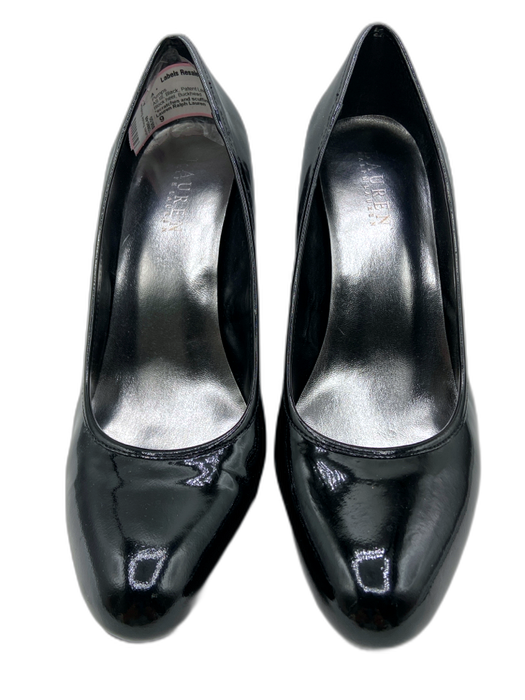 Lauren Ralph Lauren Shoe Size 9 Black Patent Leather Almond Toe Block heel Pumps Black / 9