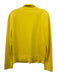 Facconable Size M Yellow Cotton V Neck 3/4 Sleeve Ribbed Zip Up Sweater Set Yellow / M