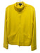 Facconable Size M Yellow Cotton V Neck 3/4 Sleeve Ribbed Zip Up Sweater Set Yellow / M
