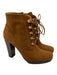 Gianvito Rossi Shoe Size 38.5 Brown Suede Block Heel Laces Round Toe Booties Brown / 38.5