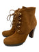 Gianvito Rossi Shoe Size 38.5 Brown Suede Block Heel Laces Round Toe Booties Brown / 38.5