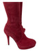 Stuart Weitzman Shoe Size 7.5 Burgundy Red Suede Almond Toe Platform Boots Burgundy Red / 7.5