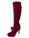 Stuart Weitzman Shoe Size 7.5 Burgundy Red Suede Almond Toe Platform Boots Burgundy Red / 7.5