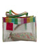 Nanette Lepore Green, Pink, Orange & Black Mesh Leather Transparent Hand Bag Green, Pink, Orange & Black / S