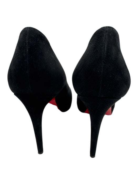 Christian Louboutin Shoe Size 38 Black Suede Round Toe Platform Stiletto Pumps Black / 38