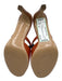 Hermes Shoe Size 38 Orange & Silver Leather Peep Toe Turn Lock Detail Sandals Orange & Silver / 38
