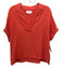 XiRENA Size S Orange Cotton Short Sleeve V Neck Boxy Top Orange / S