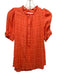 A Piece Apart Size S Orange Cotton Gauze Short Sleeve 1/4 Button Top Orange / S