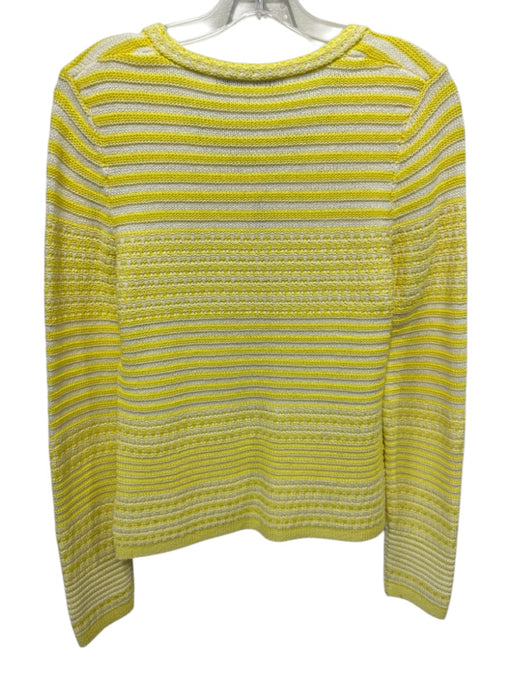 Trina Turk Size S Yellow & White Cotton Horizontal Stripes Button Up Sweater Yellow & White / S