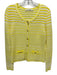 Trina Turk Size S Yellow & White Cotton Horizontal Stripes Button Up Sweater Yellow & White / S