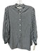 Tibi Size 0 Black & White Viscose Long Balloon Sleeve Checked Button Up Top Black & White / 0