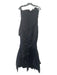 Size 2/XS Black Strapless Draped Layers Midi Flower Gown Black / 2/XS